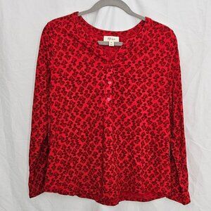 Long Sleeve, Split-Neck Blouse